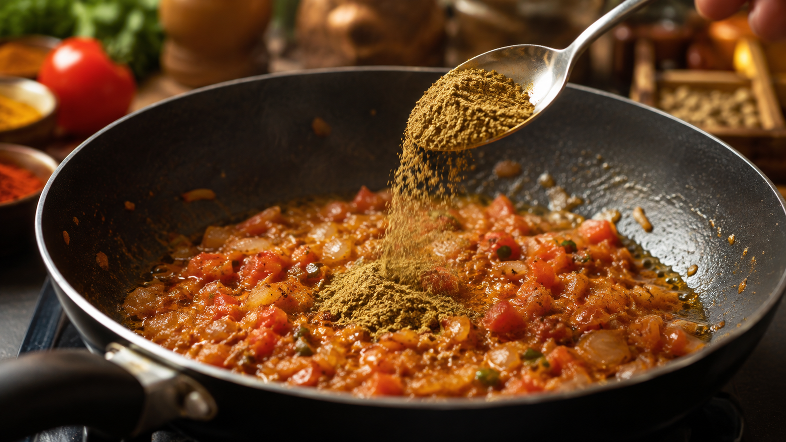how to use coriander powder in cooking added to masala base